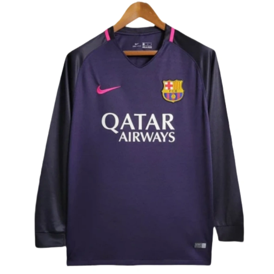 2016-17 Barcelona Retro Long Sleeve Away Football Shirt
